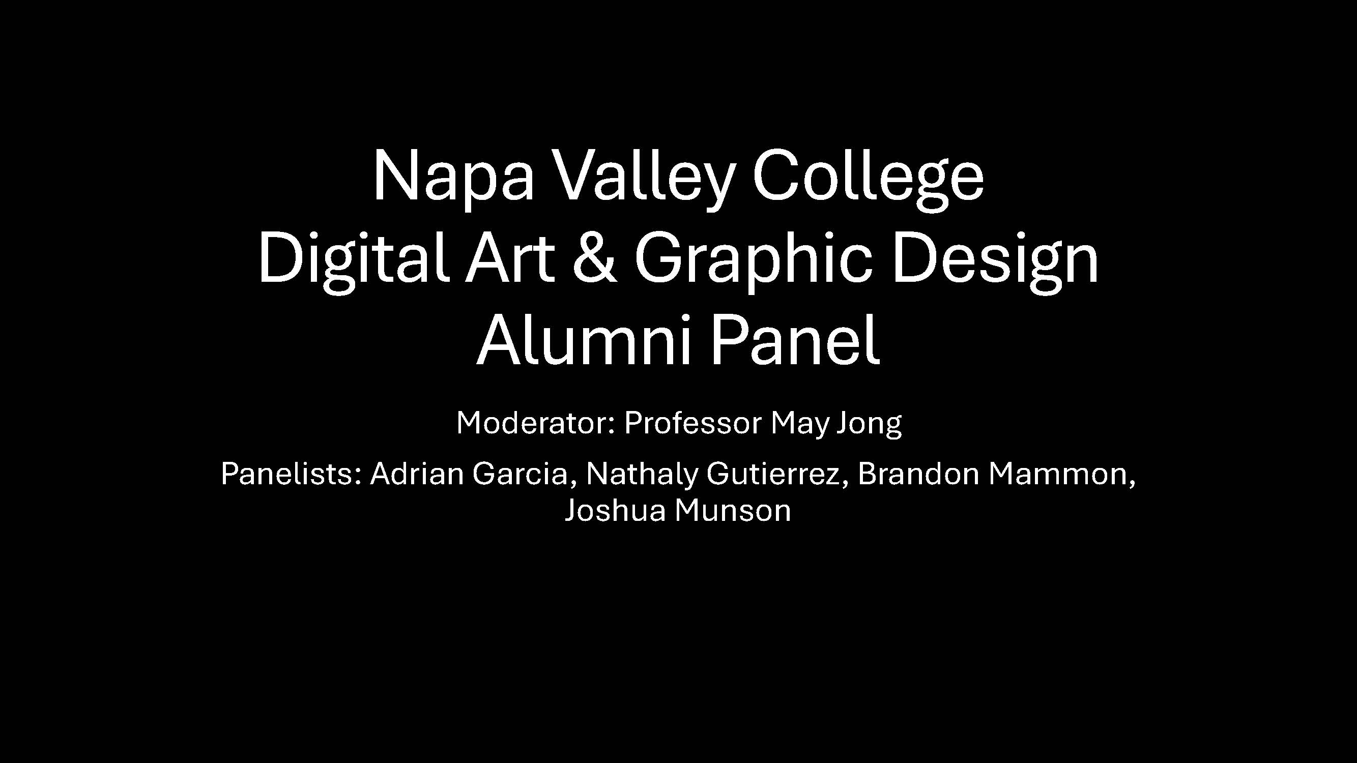 Alumni Panel Slide Show P1